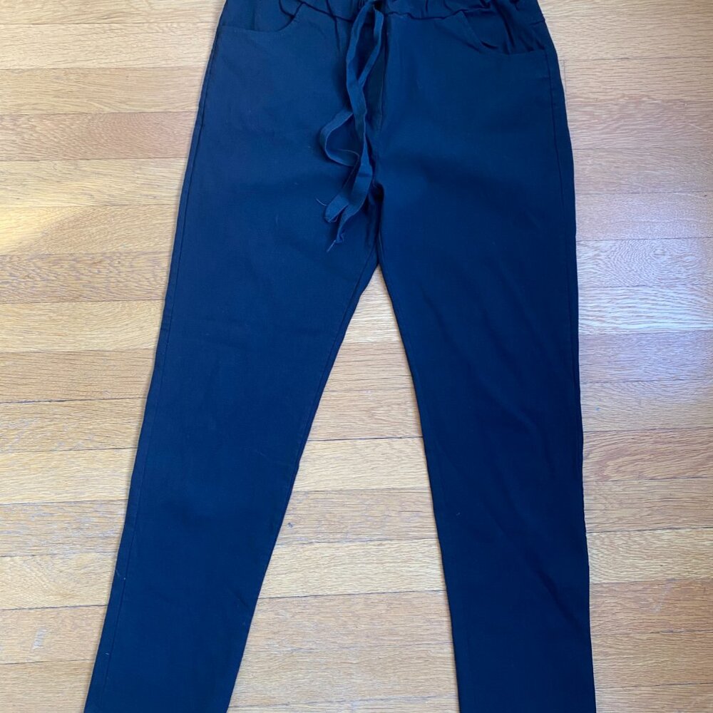 Venti6 Black Drawstring Pants
